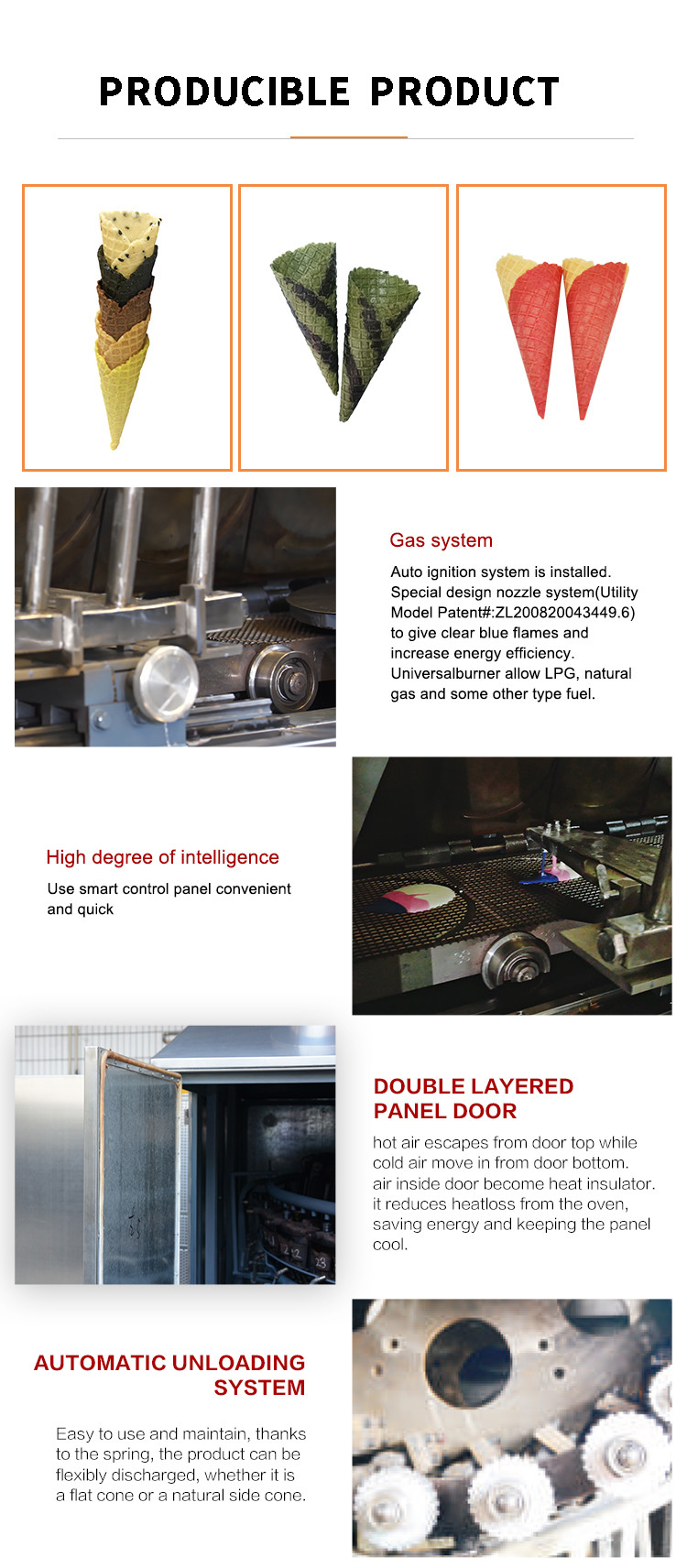 Automatic Ice Cream Cone Sugar Cone Production Line 63 Cast Iron Baking Templates