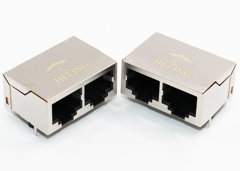 ABS Resin Housing THT Rj45 Multiple Port Connectors MJ5908-B112-BRF4