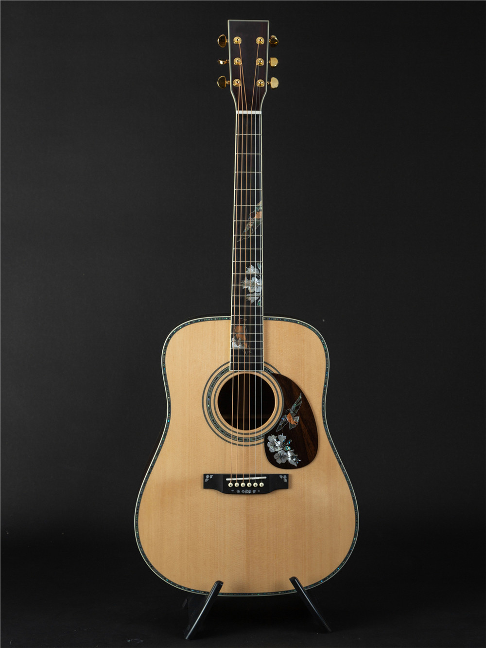 OEM custom guitar 41 inch solid spruce top D45f style handmade Acoustic Guitar with pickup 301 fishman