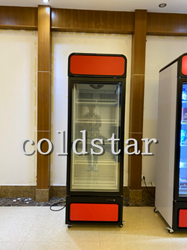 Vertical glass door supermarket refrigerator frozen food display freezer