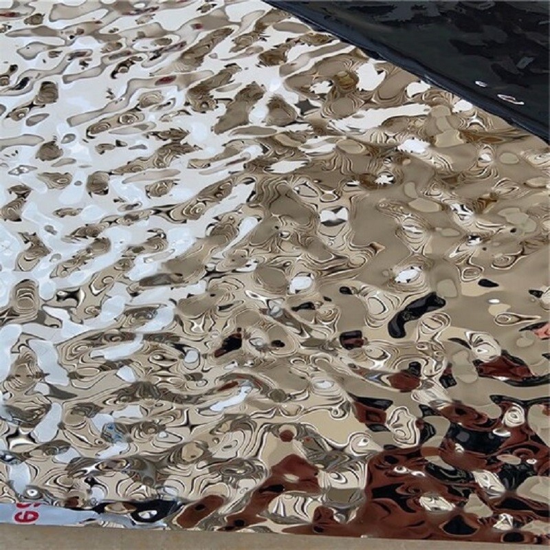Water Ripple Wall Panel Embossed Stainless Steel Sheet 304 316 Mirror Finishing