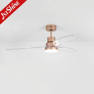 Quality 3 Colors Change Light Indoor Ceiling Fan Noiseless DC Motor 5 Speeds for sale