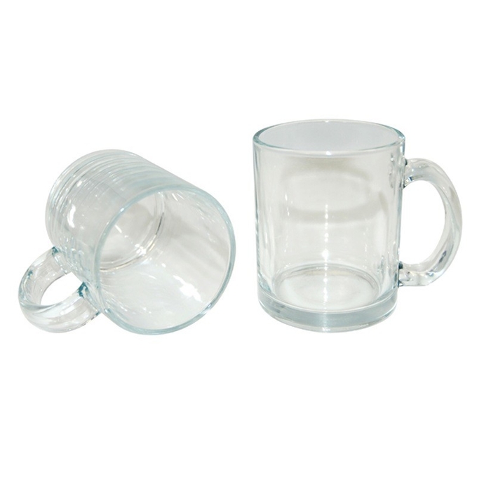 Coated Transparent Clear Sublimation Glass Mug 11oz Smooth Finish