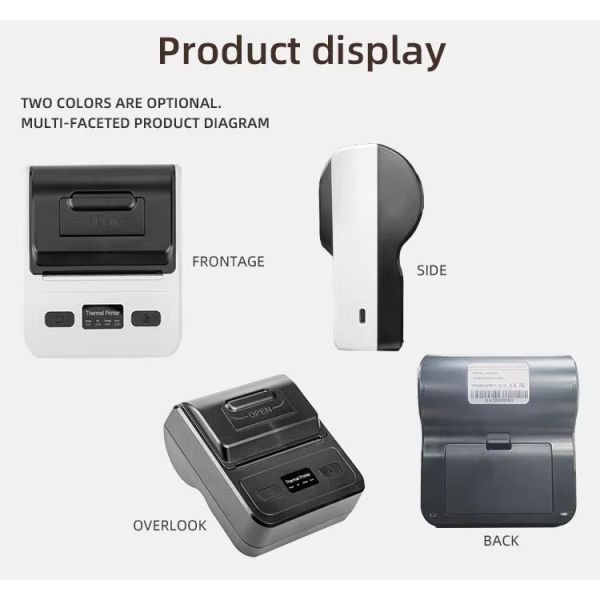 80mm Mini Bluetooth Thermal Receipt Printer High-Speed Wireless Printer for Small Businesses, Compatible with Android & Retail/Street Vendor/Office