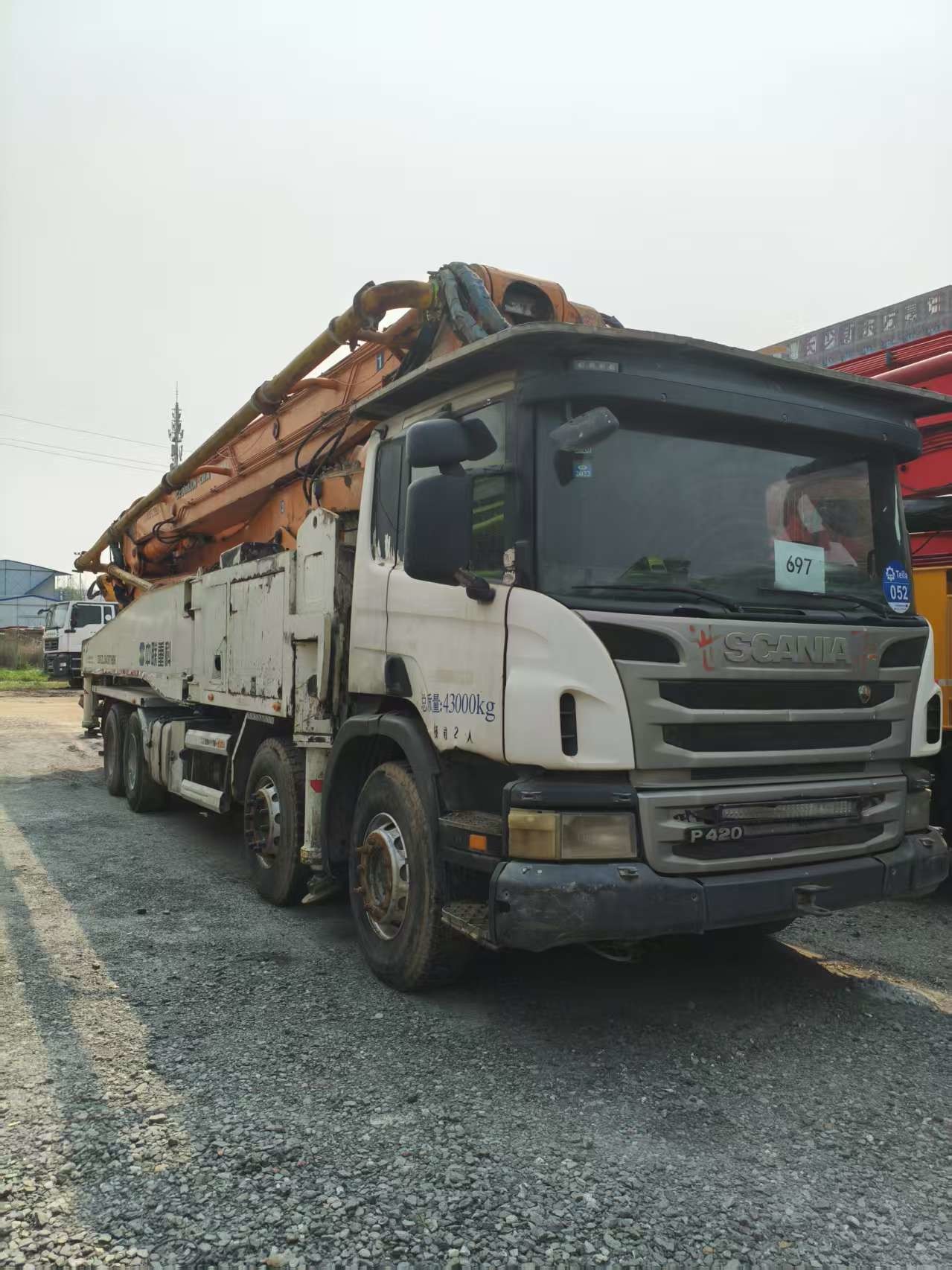 Quality 2013 Zoomlion Second Hand Concrete Pump 56 Meter With Scania for sale