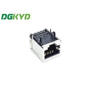 Quality PA66 Black Ethernet Rj45 Connector DIP PCB Mount Without Lamp Flat 8PIN for sale