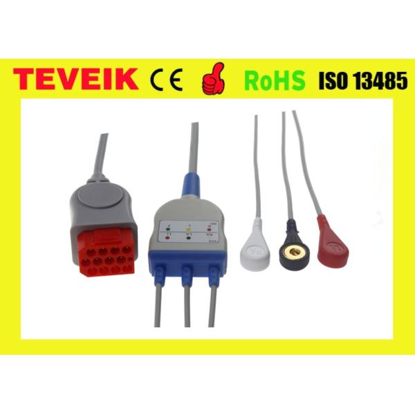 Bionet BM5 Patient Monitor 3 Lead ECG cable Leadwire AHA Snap with CE ISO Certificated