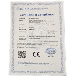 Foshan Lisheng Technology Co., Ltd. Certifications
