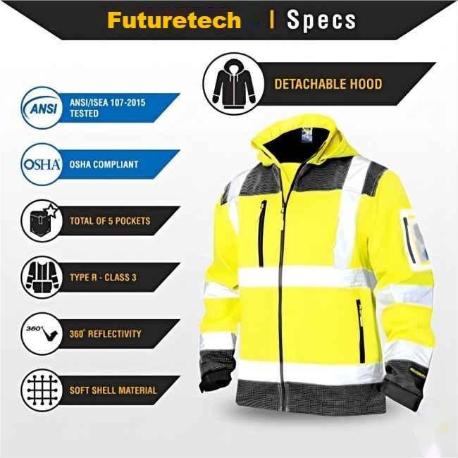 Waterproof Thermal Safety Reflective Jacket Detachable Warm High Visibility Jackets