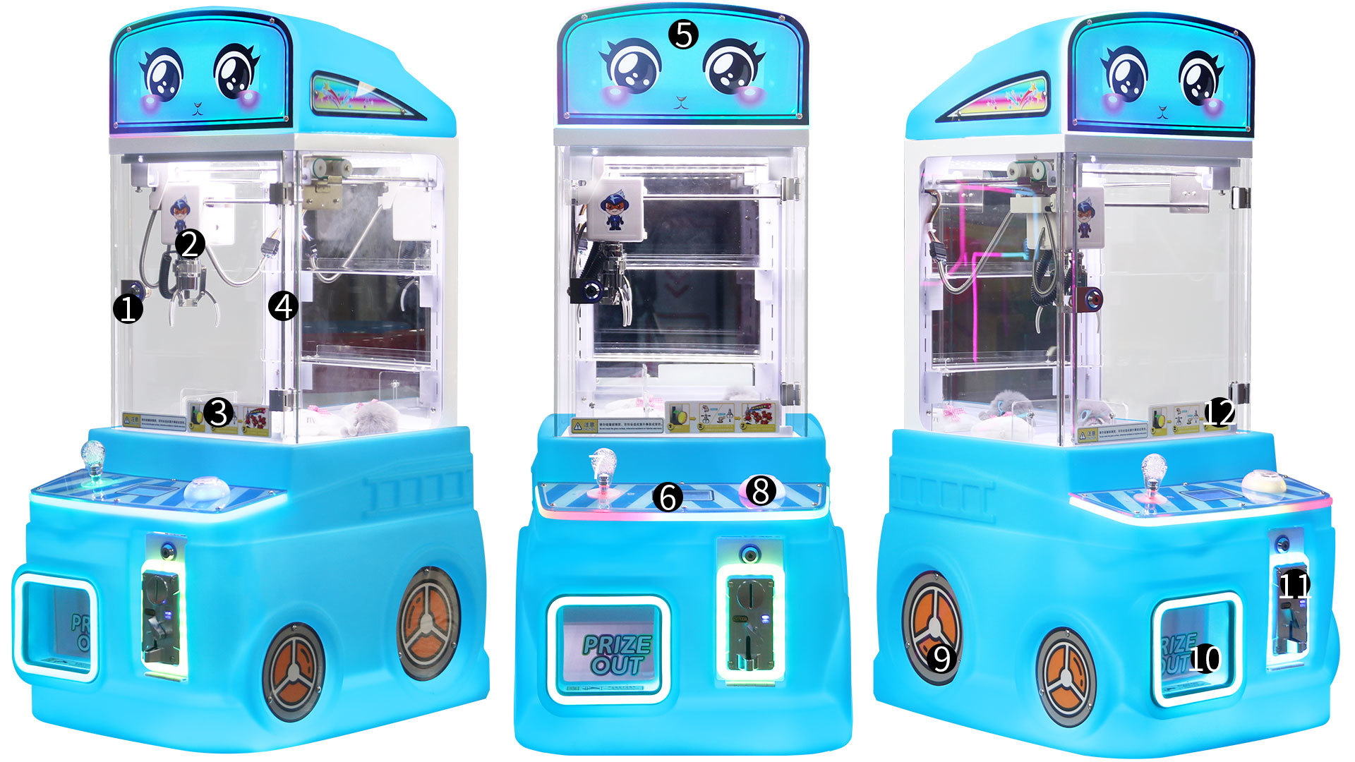 Blue New Mini Fire Truck Toy Automatic Vending Machine Coin-operated Fun Doll Machine