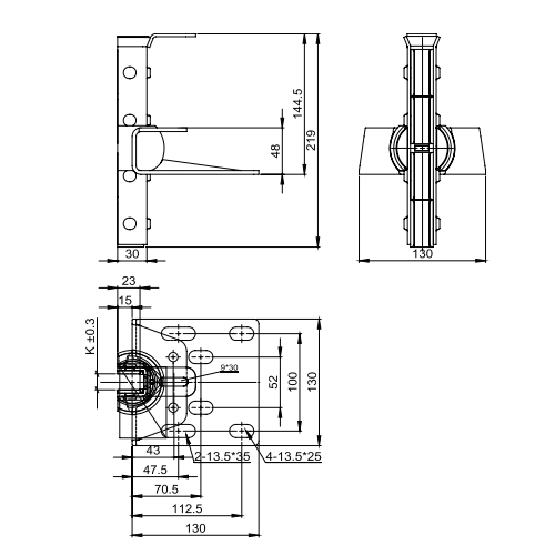 Width 16mm Lift Spare Parts 2.5m/S Elevator Guide Rail Shoes