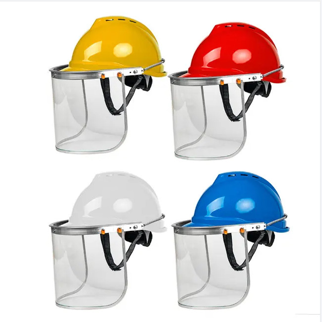 PVC Chainsaw Splashproof Industrial Hard Hat Full Face Construction Helmet CE