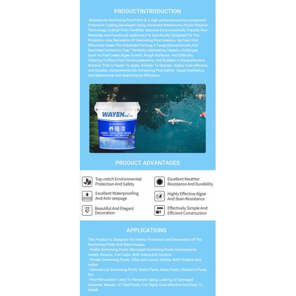 3 Hours Dried Waterborne Pool Paint Waterproof Paint Sealer Blue