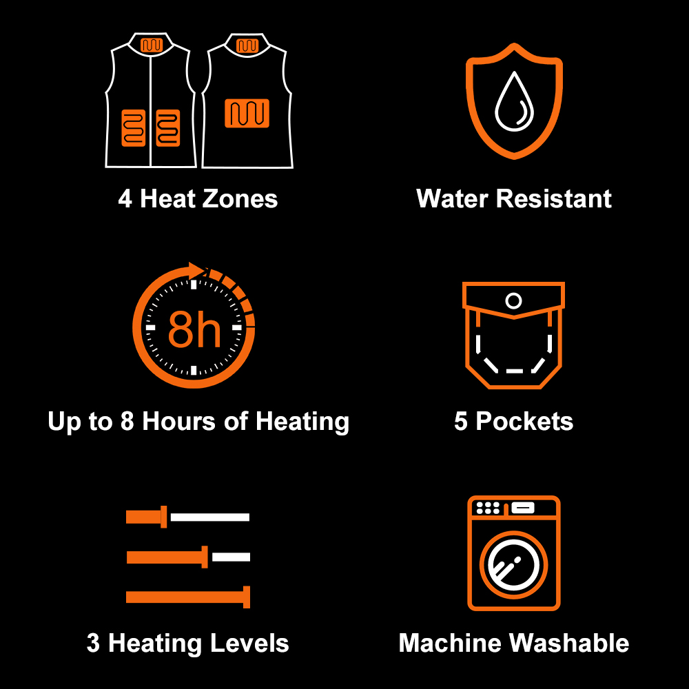 Electronic Winter Heating Body Warmer 7.4V Rechargeable USB 5v