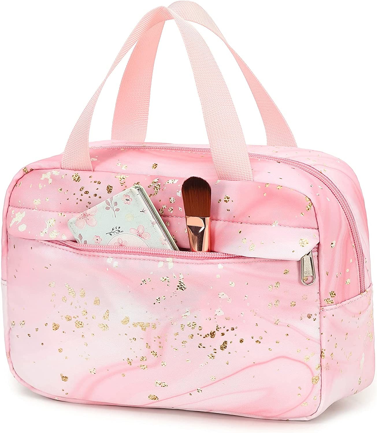 Makeup Bag for Women Girls Travel Cosmetic Tote Large Make Up Organizer Toiletry Bags Waterproof Zipper Pouch Purse