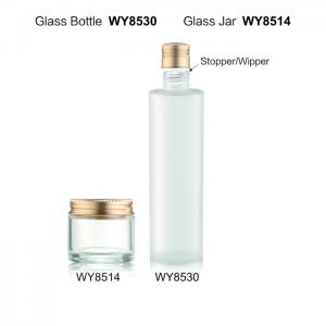 Quality 1-100ml Cheap Glass Lotion Bottles Clear Lotion bottle cram jar silvery cap for sale