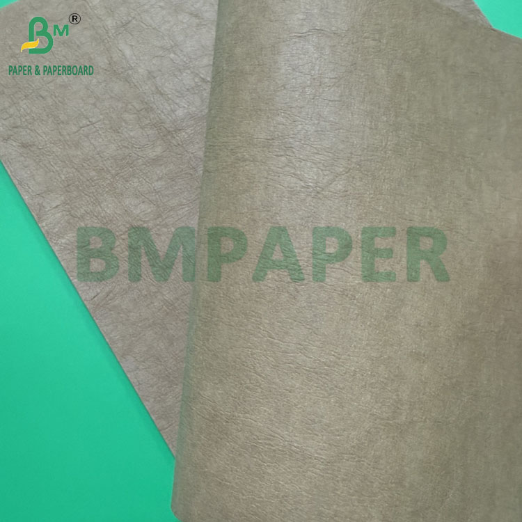 0.55mm 0.60mm Dark Brown Washed Kraft Paper Rolls For Jeans Label 150cm X 100m