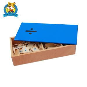 Quality Wooden educational Mathematics Montessori Materials producer Divisions equations and dividends box. for sale