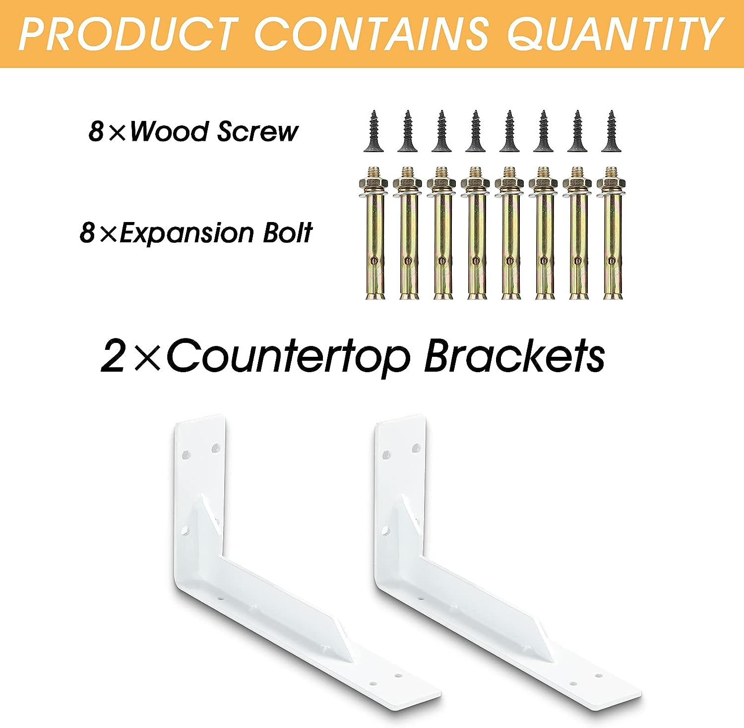 Heavy Duty Countertop Support Brackets 8-18 inch Standard 330 lb Load Iron Shelf Brackets