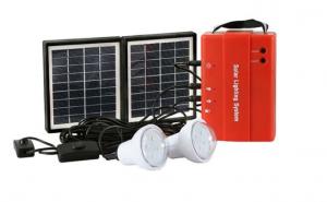 Quality popular off-grid area rechargeable 4W DIY solar lighting kits with 2 led light power bank solar charger controller for sale