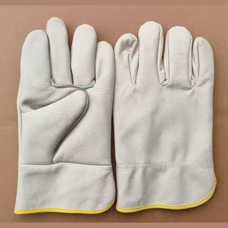 Split Cowhide Welding Gloves , Double Layer Heat Resistant Welder Gloves , Short Driver & Long Cuff Leather Safety Gloves , Anti Spark Wear Resistant