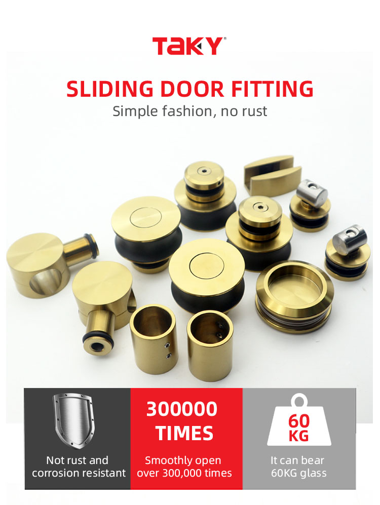 Sliding Golden Bathroom Fittings Accessories Kit for Door Satin/Polish/Matt Black Finish