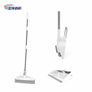Quality Stainless Steel Small Broom Dustpan Set Combo TPR Bristle Rotatable for sale