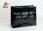 Black Glossy Lamination Custom Printed Retail Bags , Modern Kraft Paper Shopping
