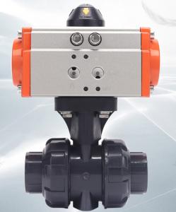 Quality Air Actuated PVC Ball Valve Double Acting actuation  Pneumatically Actuated Direct Acting uPVC True Union Ball Valve for sale