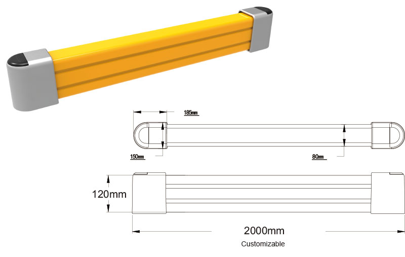 Flexible Pedestrian Barrier  Anti-Collision Guardrails Warehouse Safety Barrier Traffic Guardrails