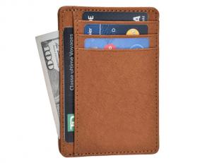 China Men Slim Leather Wallet Card Case RFID Blocking Smart Minimalist on sale