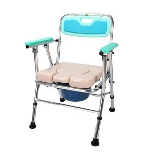 China Foldable Aluminum Disabled Toilet Chair Hospital Mobile Commode Chair on sale