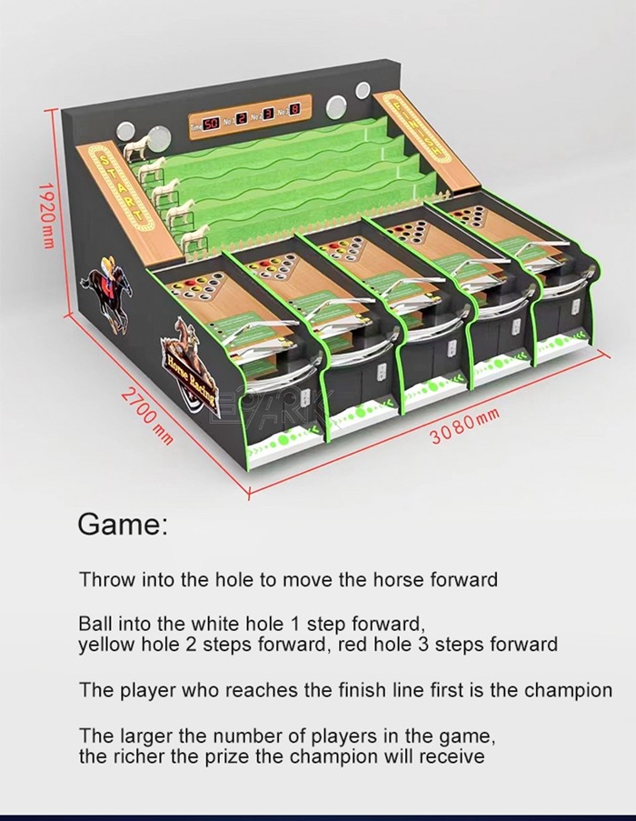 National Horse Racing Carnival Booth Machine 5 Players Sports Game Machine