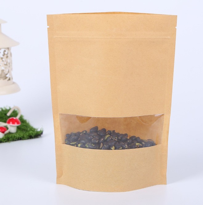 Retail Zipper Kraft Paper Bags Tea/Food Packaging Stand Up Paper k Bag