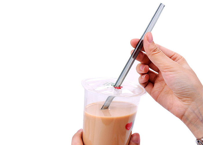 Personalized Bent Glass Drinking Straws , Pyrex Glass Drinking Straws