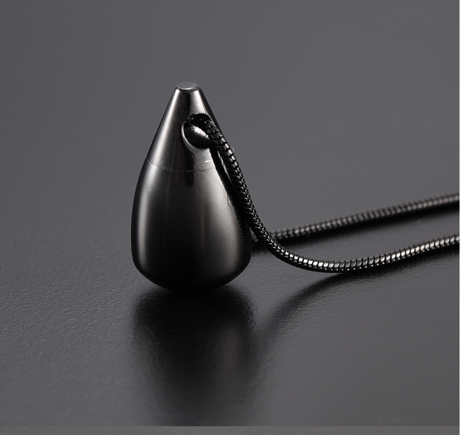 Other Occasions Stainless Steel Tear Drop Cremation Pendant Necklace for Human Ashes
