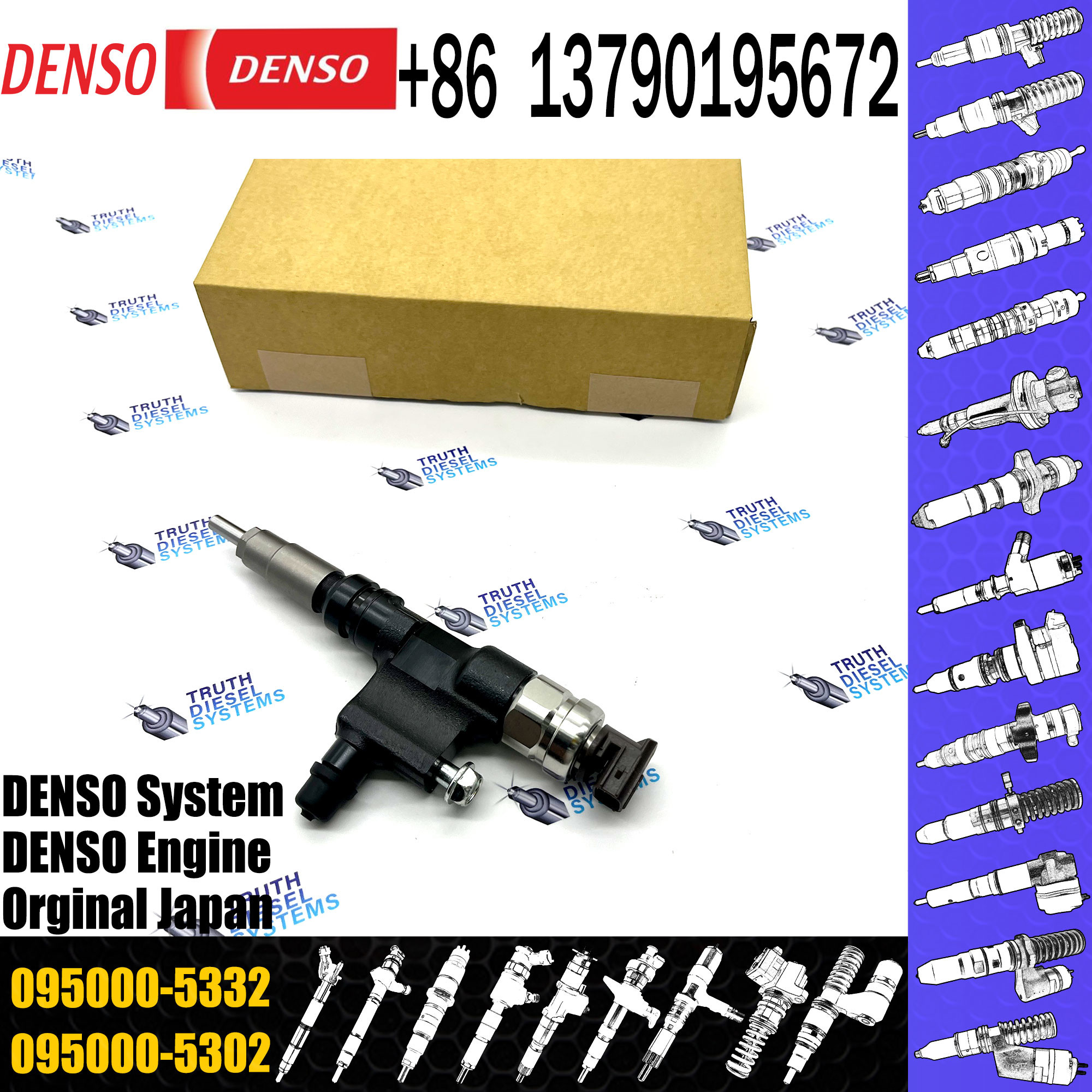 Common Rail Fuel Injector 095000-5332 For Hino Truck Injector Diesel