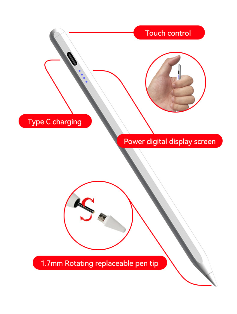 Painted Aluminum Digital Stylus Pencil Active Stylus Pen For Touch Screens