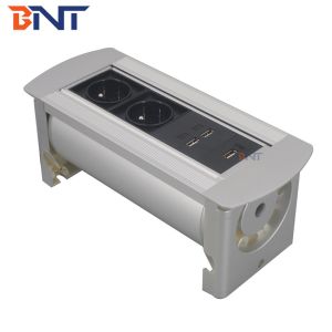 Conference manual rotate EU power table socket box with usb