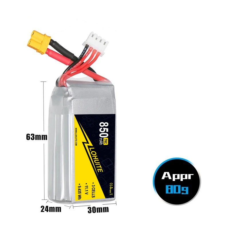 Balance Charger Recommended 3S 11.1V 850mAh Lipo Battery For 180CFX 3D Quadcopter