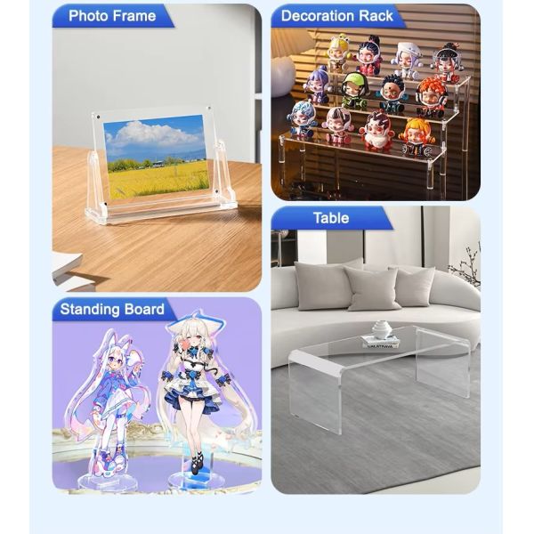 Custom Size Acrylic Figure Box Transparent Dustproof Display Case Stackable Blind Box with Lid