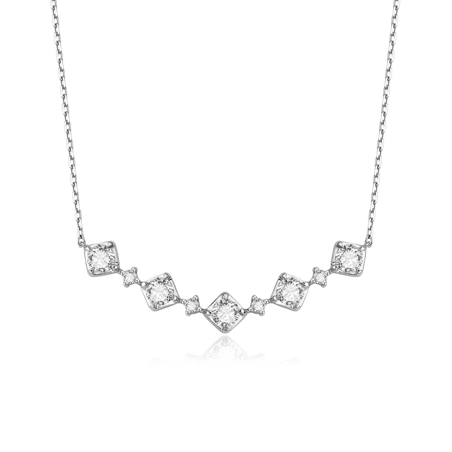 Simple Design 18k Gold Lab-Grown Diamond Pendant Daily Style Pendant White Diamond jewelry for party