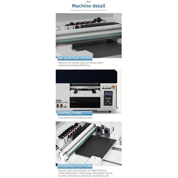 A3 30cm Xp600 CMYK White Varnish UV Flatbed Printer With Miantop Software