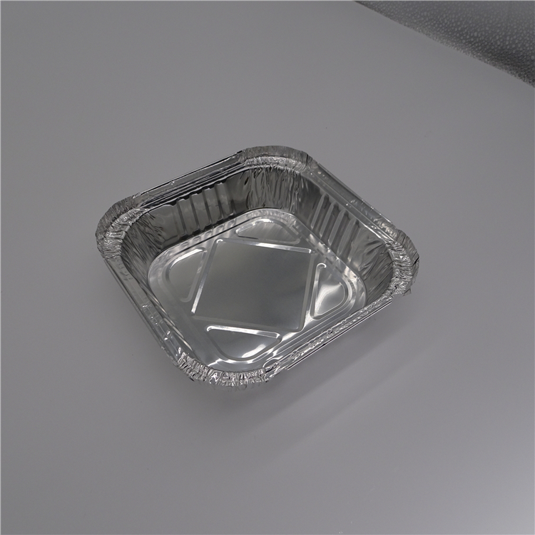 Heavy-duty aluminum foil food container with plastic cover aluminium food packing box