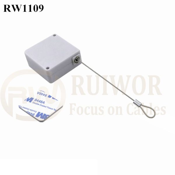 RW1109 Square Retail Security Tether Plus Size Customizable Fixed Loop End