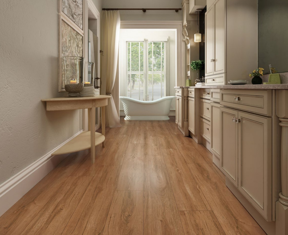 Grade AAA 0.95cm Wood Porcelain Tiles , SGS Wood Look Flooring Tile Brown Color