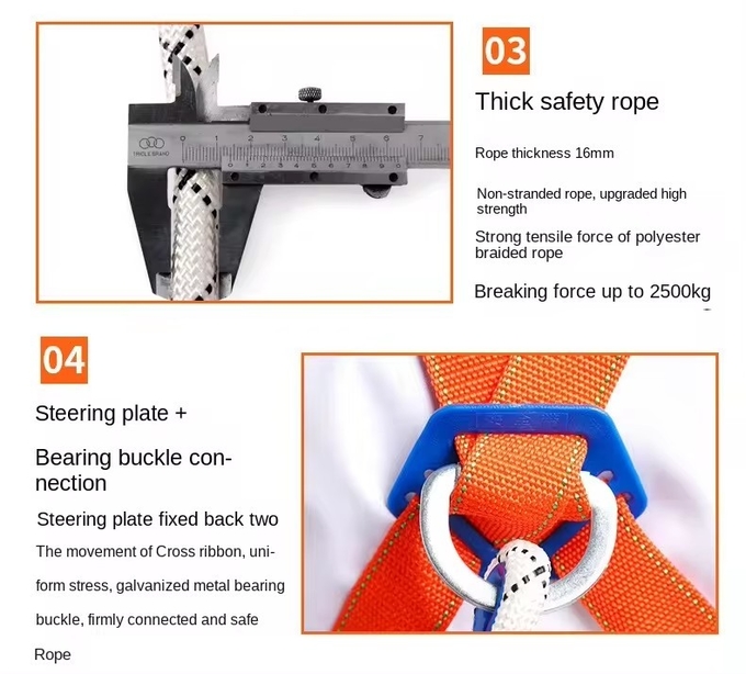 Full Protection Body Five Point Super Safety Belt Anti Fall Device High Altitude Safety Fire Rope Personal Protective