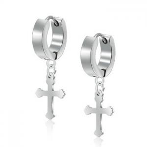 China Hot sale cross pendant circle round stainless steel earring hoop earrings on sale