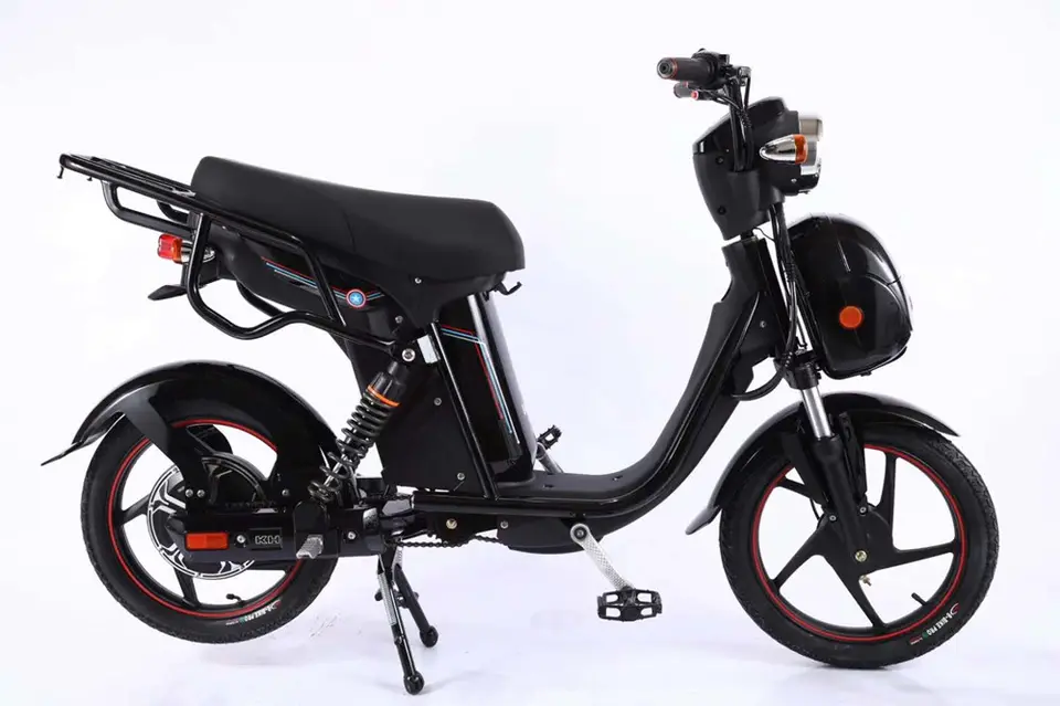 Full Suspension Electric Moped Scooter 48V 500W Front Disk And Rear Drum Brakes