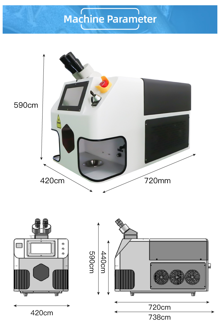 High Power 200W Handheld Fiber Laser Desktop Mini Portable Gold Welding Machine